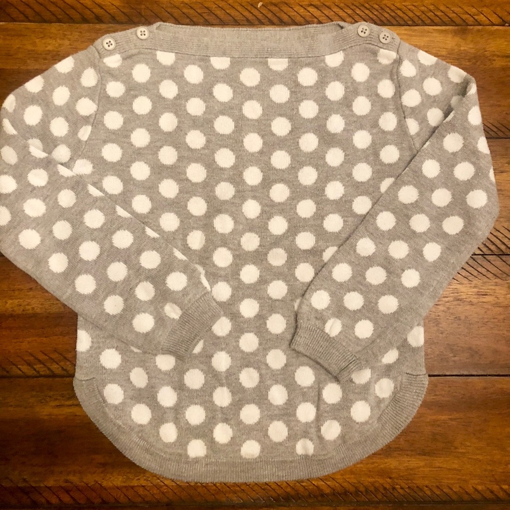 Gap Kids Sweater Gray with white polka dots